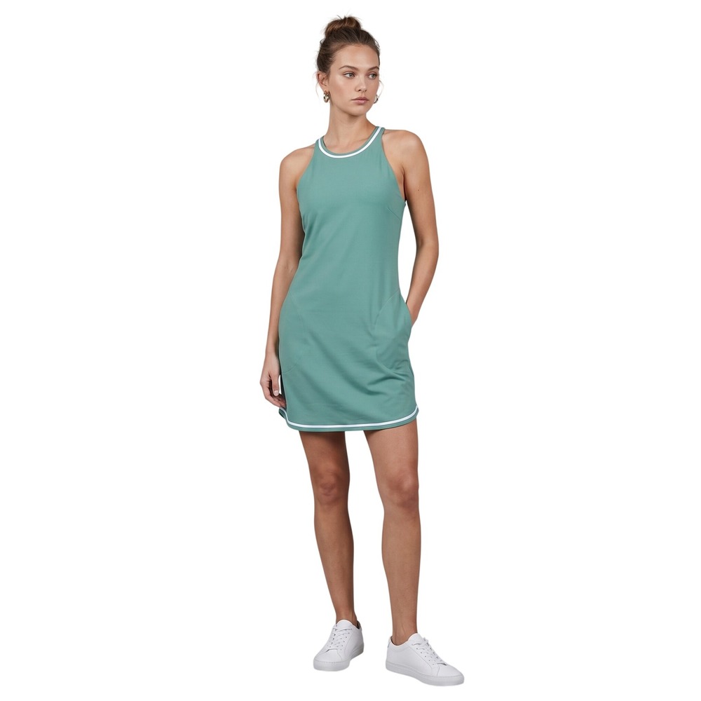 VUORI Women's Volley Dress Green Small Preppy Retro Activewear Athleisure